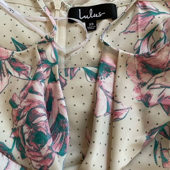 LULU’S HOW TO BE A HEARTBREAKER CREAM MULTI PRINT SATIN SLIP MINI DRESS - Picture 5 of 7